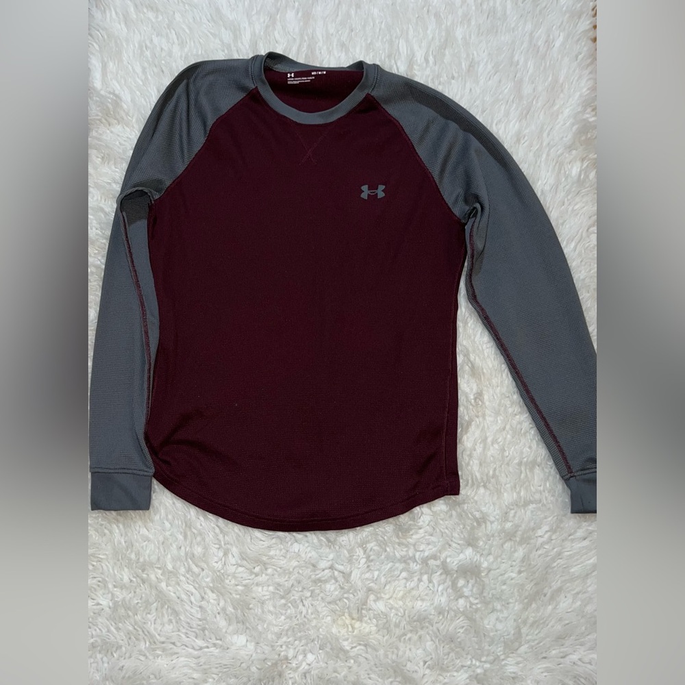 Under Armour Burgundy and Gray Athletic Shirt